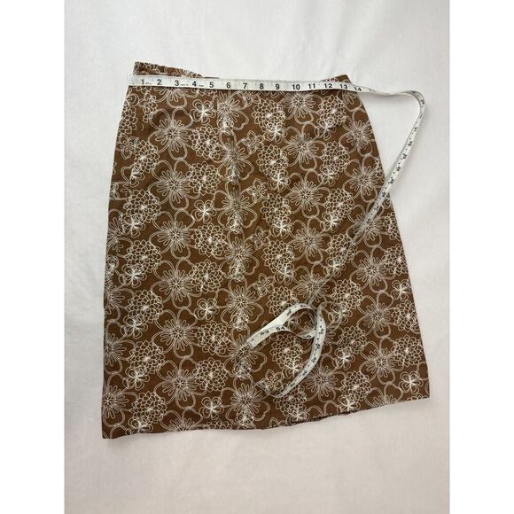 Handmade Floral Skirt Neutral Tan Boho Cottagecore Minimalist 26" Waist - Picture 3 of 5